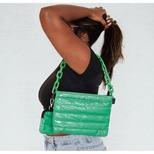 NWT Pretty Simple | Nova Nylon Chain Crossbody Bag in Green